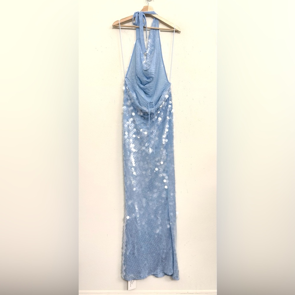 NWT Rat & Boa Anais Halter Maxi Dress in Crystal Water Blue Size M - Picture 10 of 17